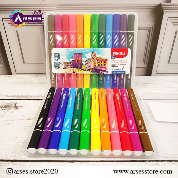 ماژیک 12 رنگ براش فونزل مدل سوپر براشینگ