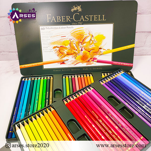 مداد رنگی 60 رنگ جعبه فلزی پلی کروم فابرکاستل