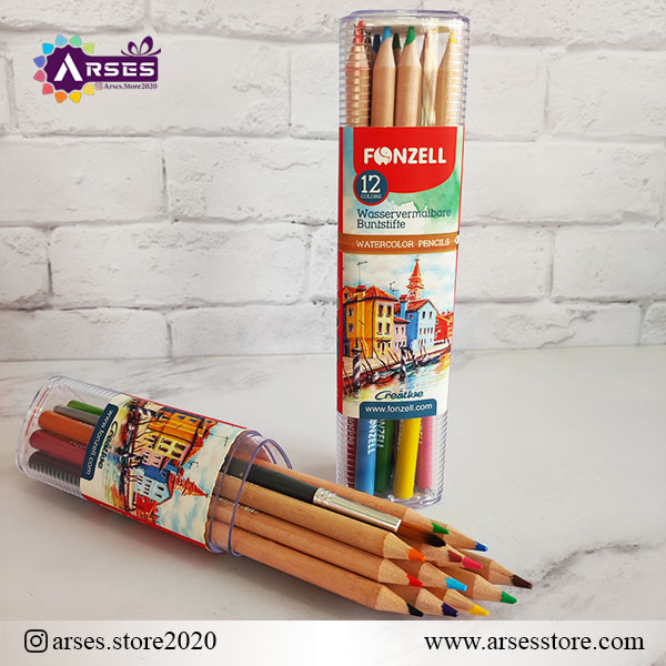 مدادرنگی 12 رنگ آبرنگی استوانه ای فونزل 