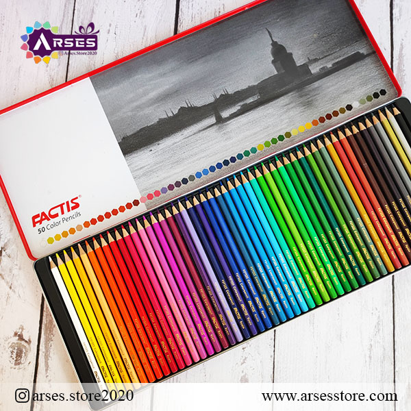 مدادرنگی 50 رنگ جعبه فلزی فکتیس 