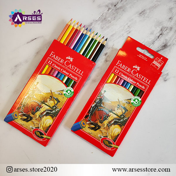 مداد رنگی 12 رنگ جعبه مقوایی فابرکاستل