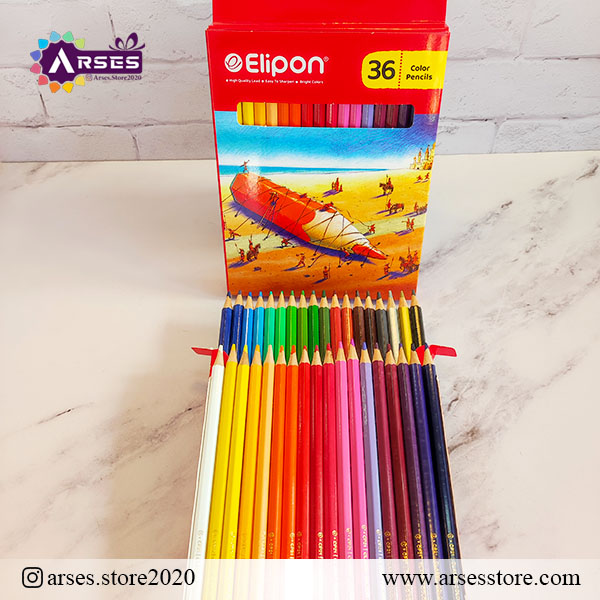 مدادرنگی 36 رنگ جعبه مقوایی الیپون