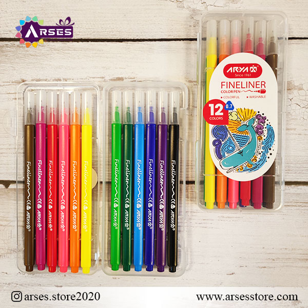 ماژیک 12 رنگ نوک نمدی آریا