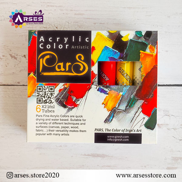 رنگ اکرولیک 6 رنگ پارس