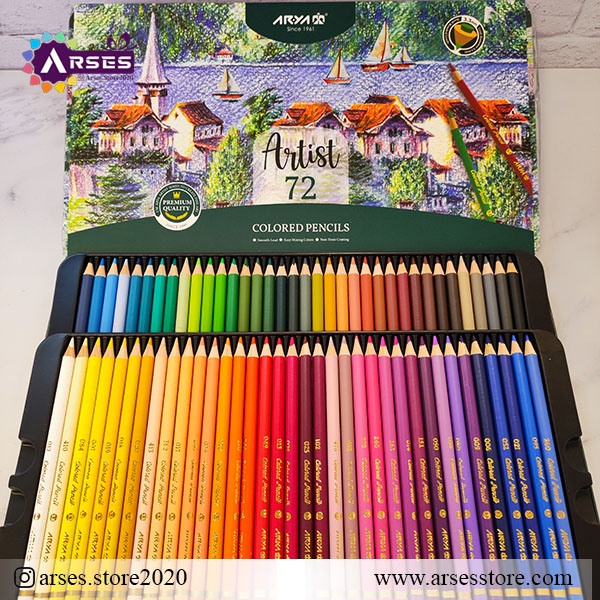 مدادرنگی 72 رنگ جعبه فلزی آرتیست آریا