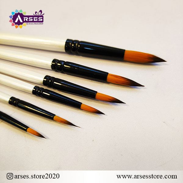 ست قلمو 6 عددی گرد سفید