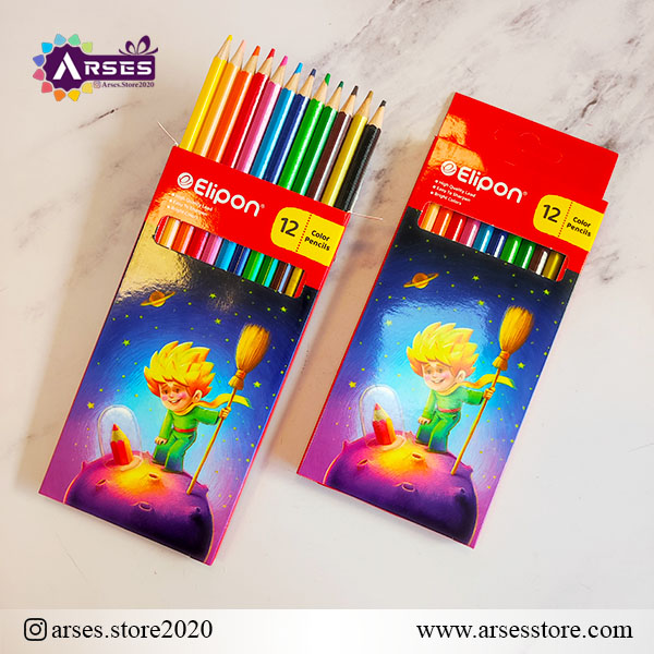 مدادرنگی 12 رنگ جعبه مقوایی الیپون