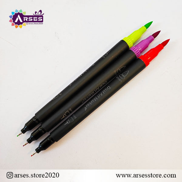ماژیک 100 رنگ دوسر براش و نمدی کیفی PENS10