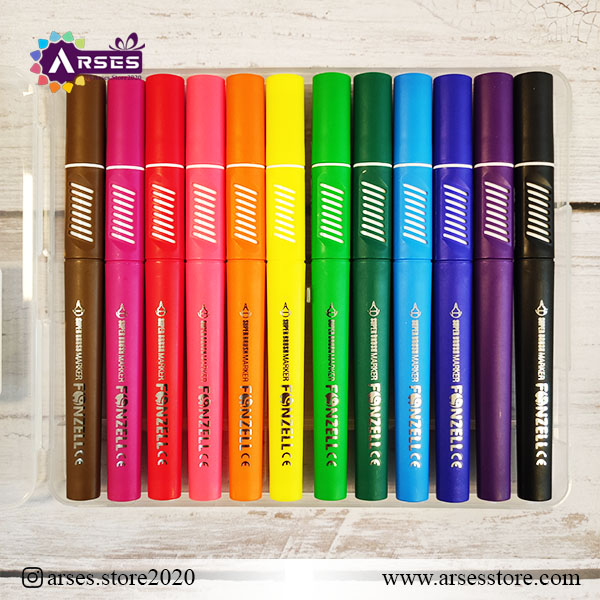 ماژیک 12 رنگ براش فونزل مدل سوپر براشینگ3