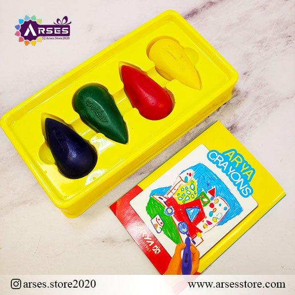 مداد شمعی 4 رنگ آریا
