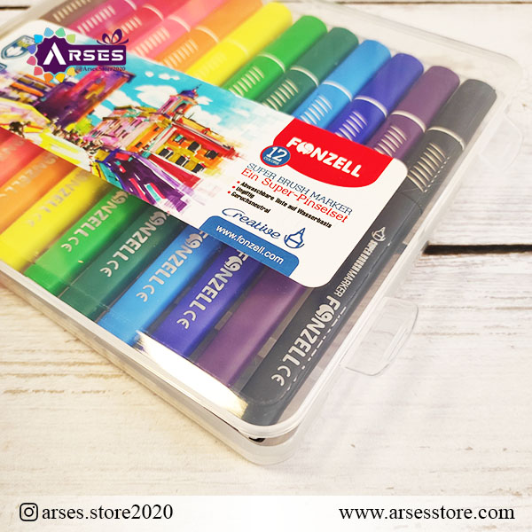 ماژیک 12 رنگ براش فونزل مدل سوپر براشینگ2