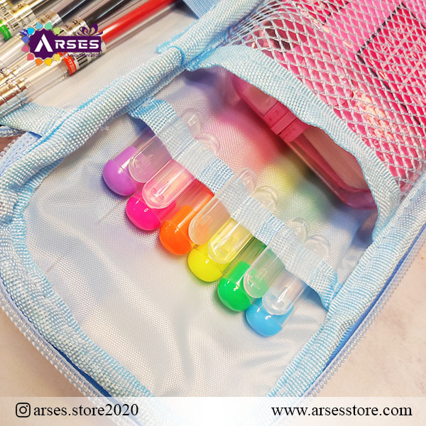 جامدادی دوزیپ دسته دار سیلیکونی پاستلی3