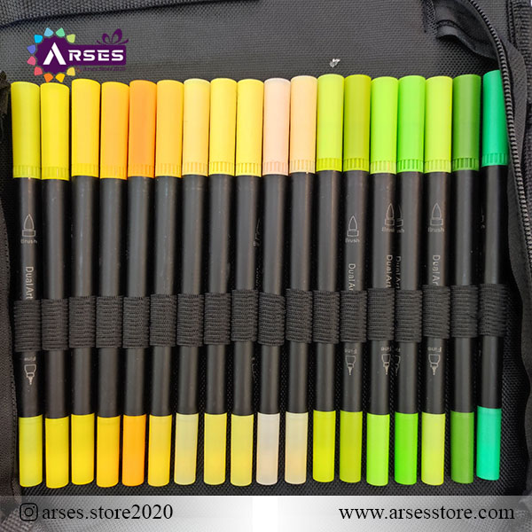 ماژیک 100 رنگ دوسر براش و نمدی کیفی PENS3