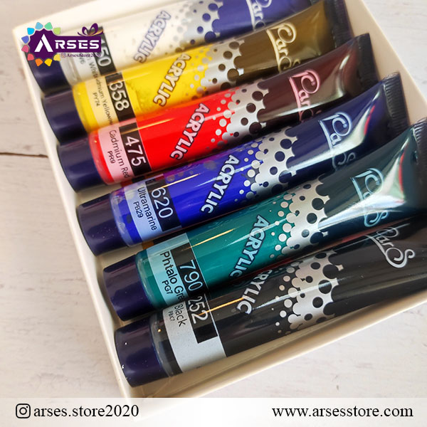 رنگ اکرولیک 6 رنگ پارس3