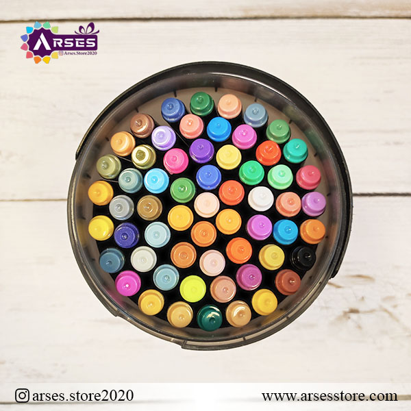 ماژیک 60 رنگ براش اکرولیک سطلی 2