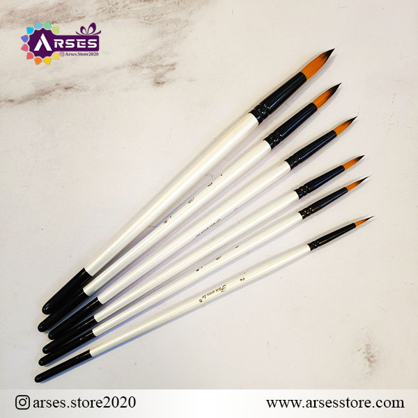 ست قلمو 6 عددی گرد سفید3