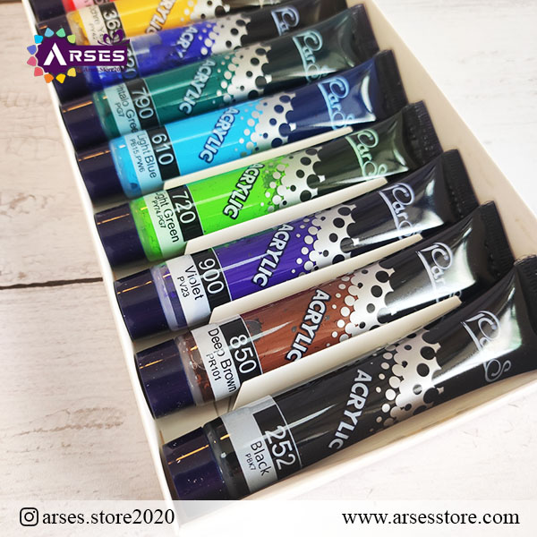 رنگ اکرولیک 12 رنگ پارس3