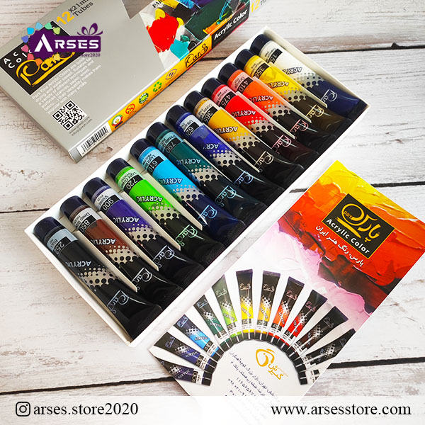 رنگ اکرولیک 12 رنگ پارس2