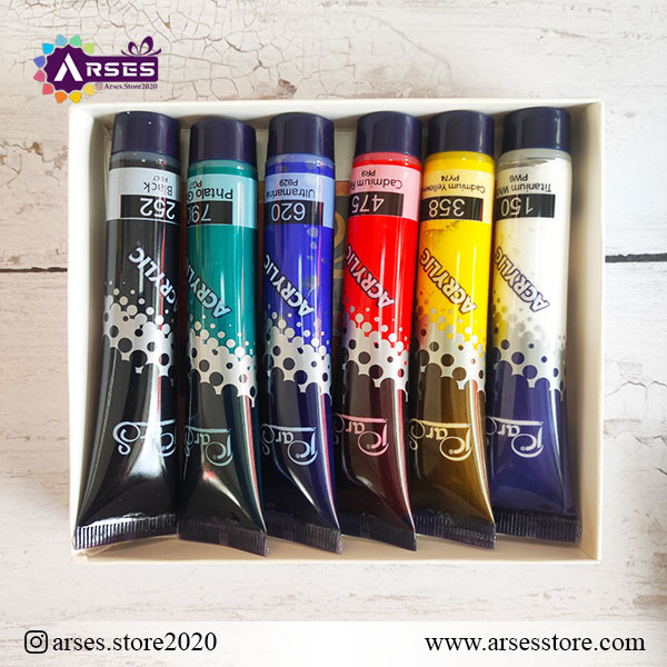 رنگ اکرولیک 6 رنگ پارس2