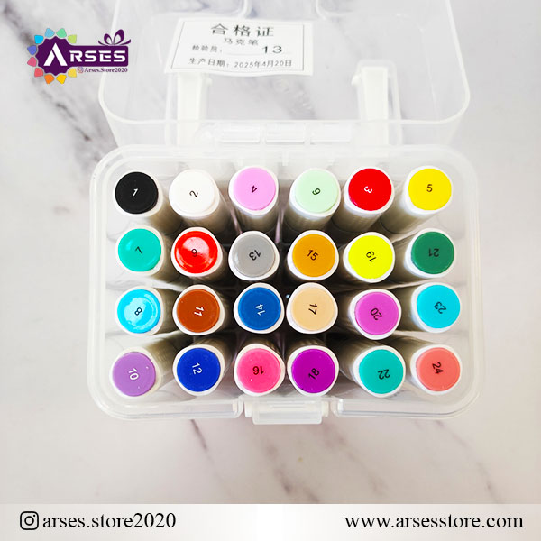 ماژیک 24 رنگ طلقی دوسر اکرولیک