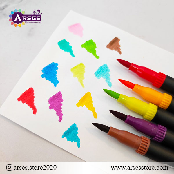 ماژیک 100 رنگ دوسر براش و نمدی کیفی PENS8