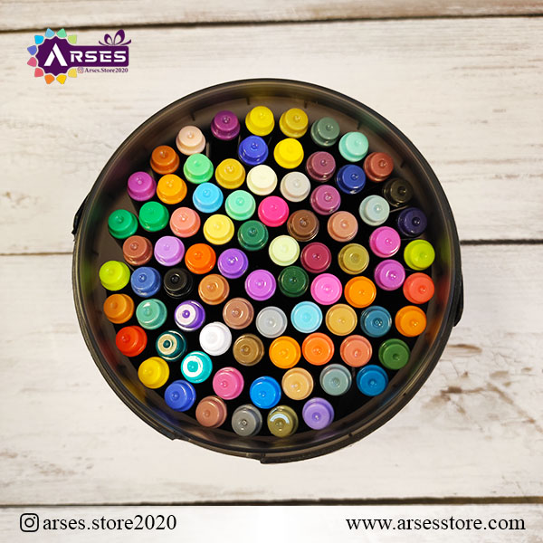 ماژیک 80 رنگ براش اکرولیک سطلی2